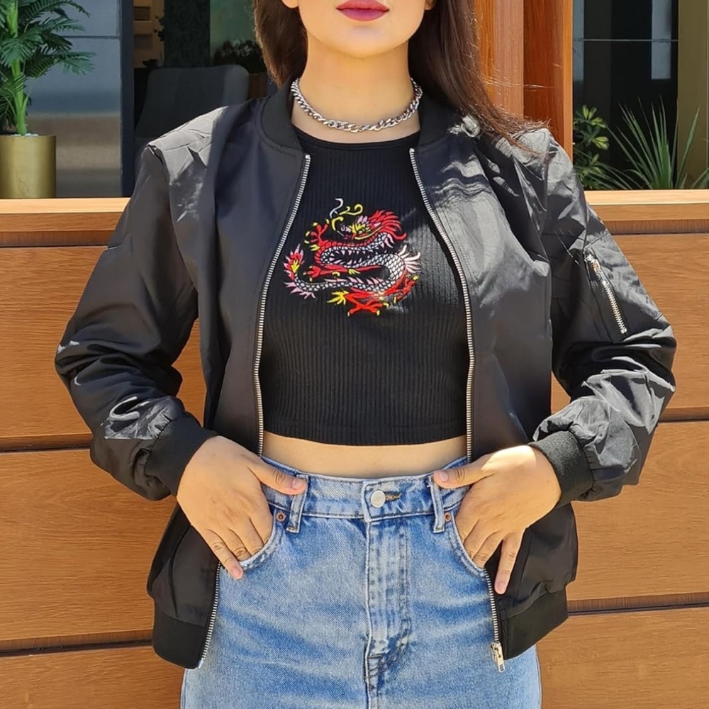 Reebok Black bomber Jacket